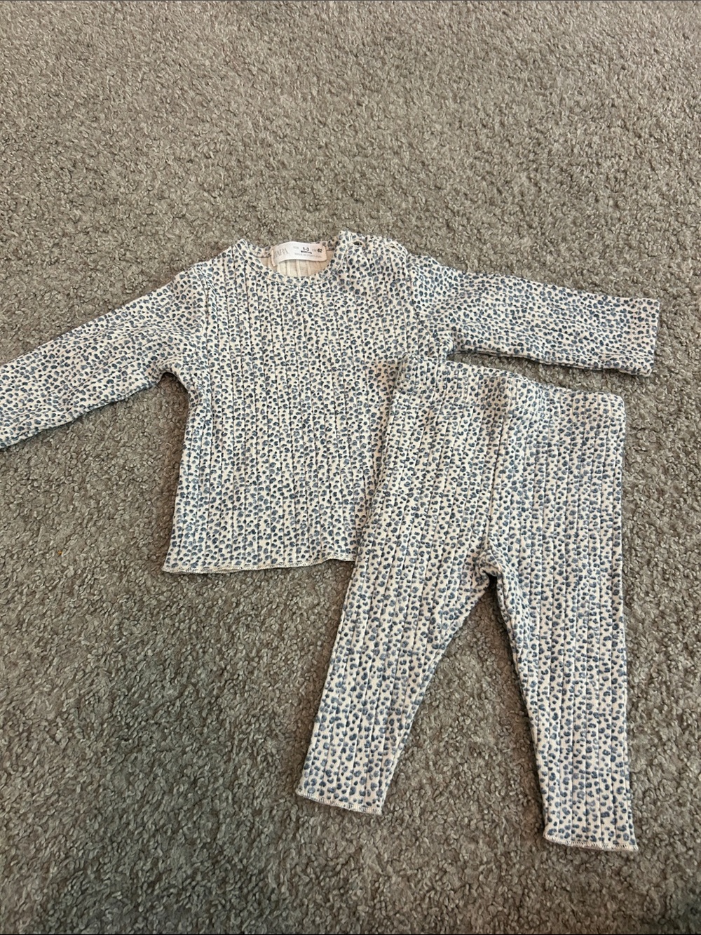 Zara Blue Dot Print Kids Pajama Set
